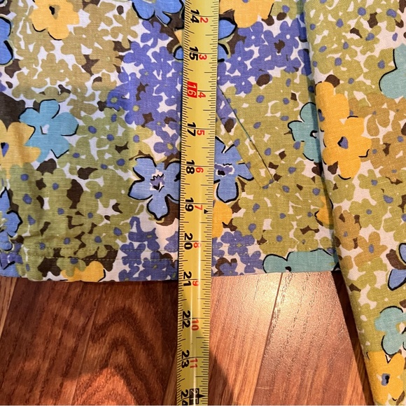 VINTAGE | 90s/Y2K colorful floral print linen cropped blazer jacket - Picture 9 of 10